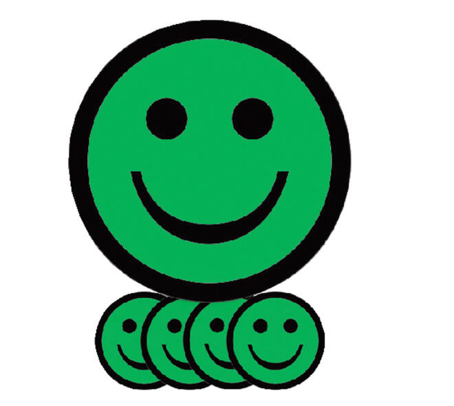 Magneet smiley 50mm emotie blij groen 5 stuks