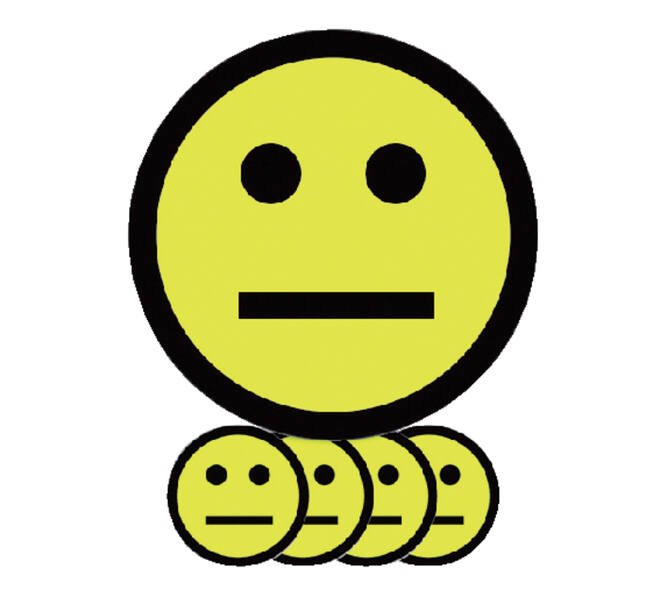 Magneet smiley 25mm emotie neutraal geel 5 stuks