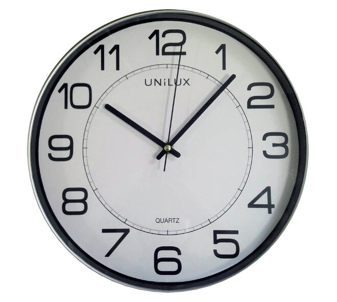 Wandklok Unilux Magnet Ø 30.5cm lichtgrijs/wit