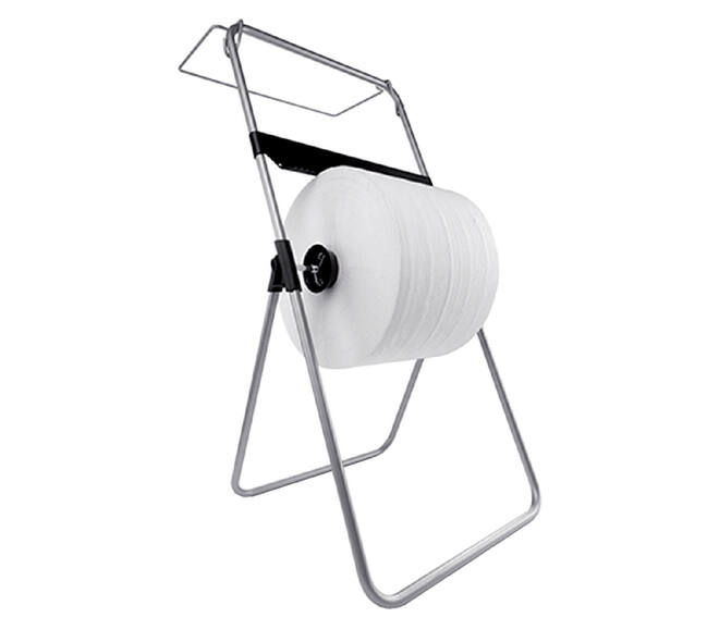 Poetspapierdispenser Satino CR1 vloerstandaard zilver 332370