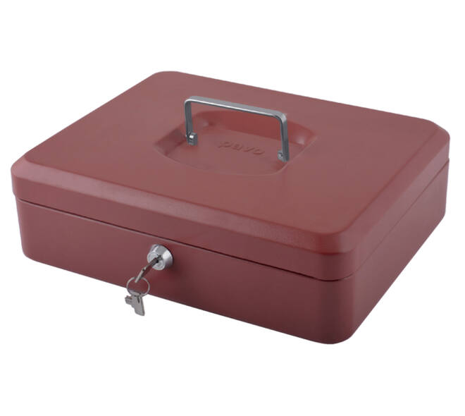 Geldkist Pavo met muntsorteerbak 300x240x90mm rood