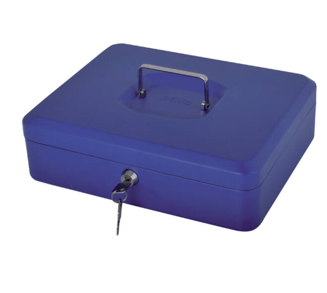 Geldkist Pavo met muntsorteerbak 300x240x90mm blauw