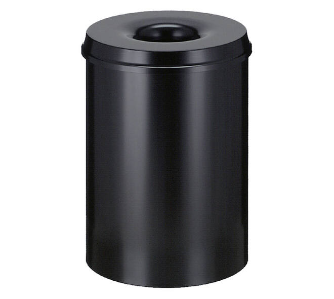 Papierbak met vlamdover Vepabins 30liter Ø33.5cm zwart