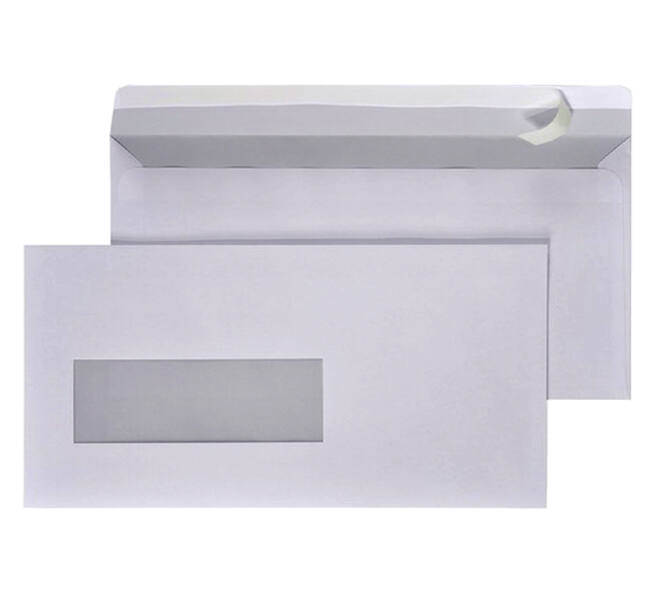 Envelop Quantore 110x220mm venster 3x10cm links zelfklevend 25 stuks