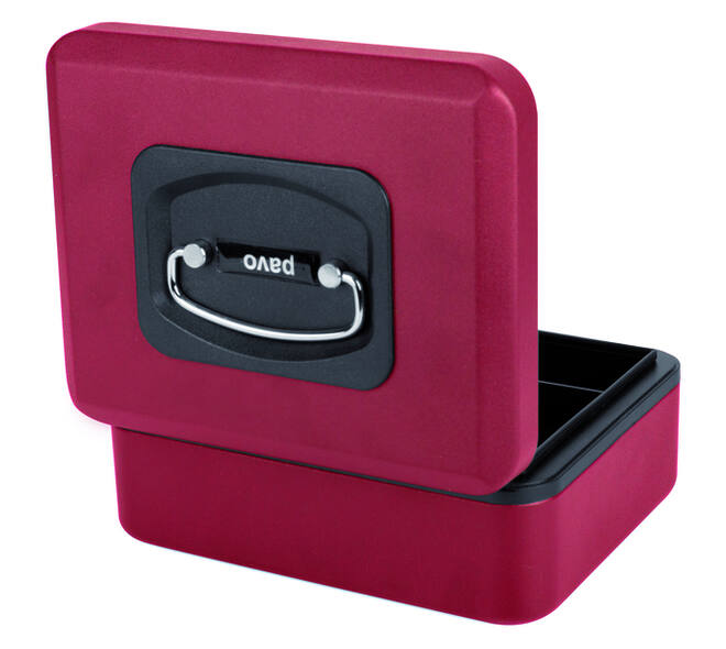Geldkist Pavo Deluxe 200x160x90mm rood
