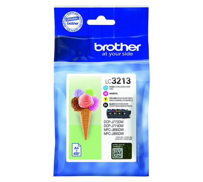 Inktcartridge Brother LC-3213 zwart + 3 kleuren