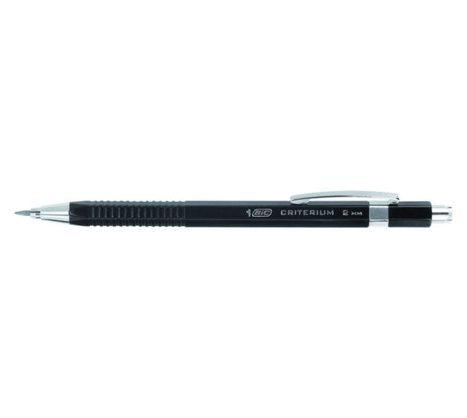 Vulpotlood Bic Criterium HB 2mm met gum metalen clip