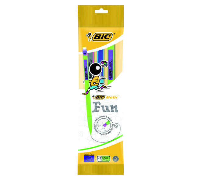 Vulpotlood Bic Matic fun HB  0.7mm blister à 3 stuks