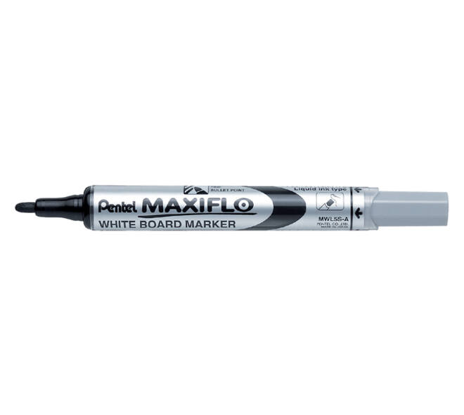 Whiteboardmarker Pentel MWL5S Maxiflo rond 1mm zwart