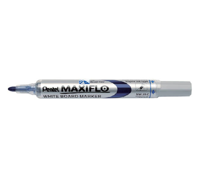 Whiteboardmarker Pentel MWL5S Maxiflo rond 1mm blauw