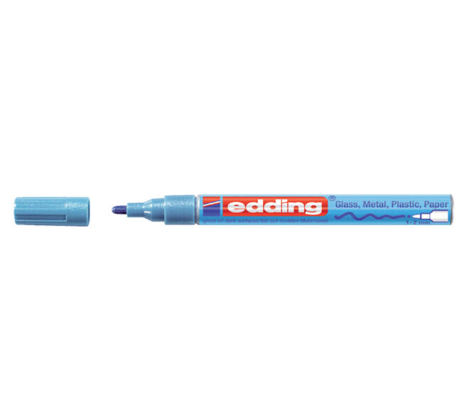 Paintmarker edding 751 op oliebasis 1-2mm metallic blauw