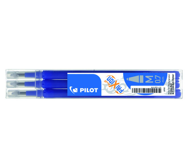 Rollerpenvulling PILOT friXion medium blauw set à 3 stuks