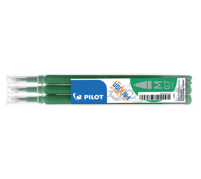 Rollerpenvulling PILOT friXion medium groen set à 3 stuks