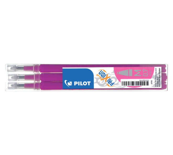 Rollerpenvulling PILOT friXion medium roze set à 3 stuks