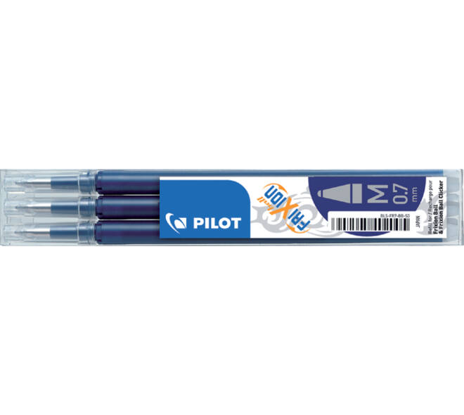 Rollerpenvulling PILOT friXion medium blauwzwart set à 3 stuks
