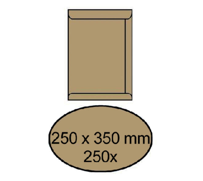 Envelop akte IEZZY 250x350mm zelfklevend 90gr bruin 250 stuks