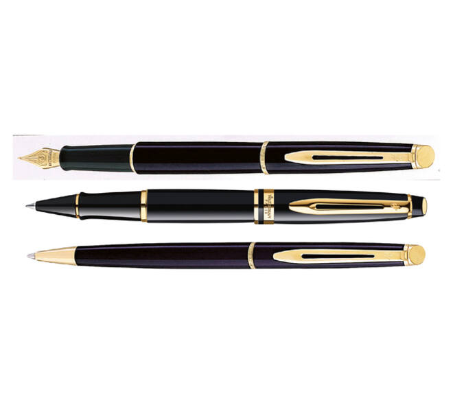 Rollerpen Waterman Expert black lacquer GT fijn