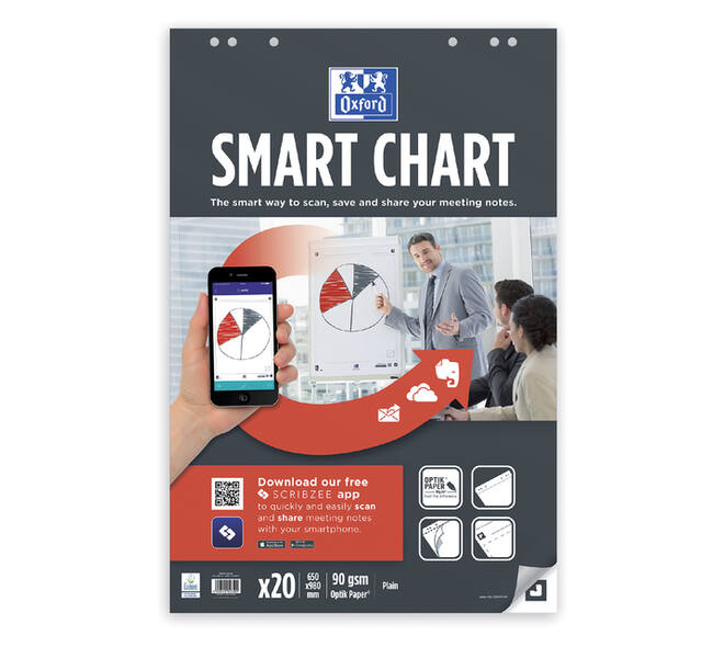 Flipoverpapier Oxford smart 650x980mm blanco 90 gram 20 vel