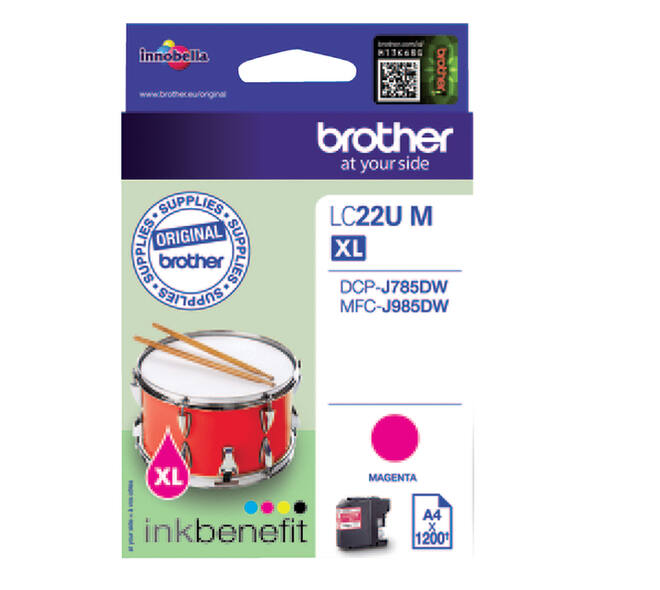 Inktcartridge Brother LC-22UM rood