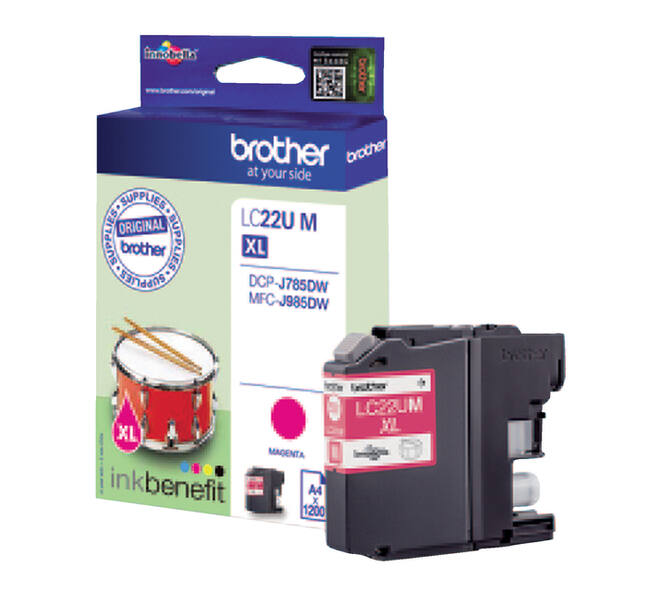 Inktcartridge Brother LC-22UM rood