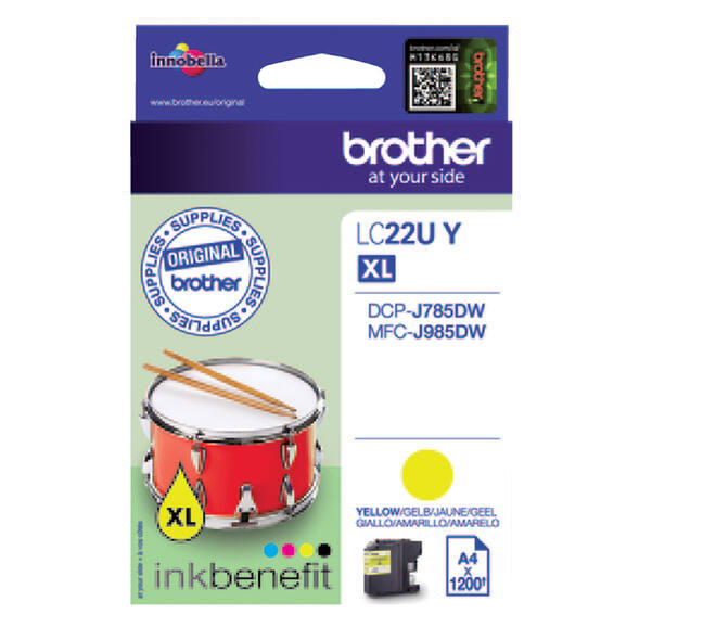 Inktcartridge Brother LC-22UY geel
