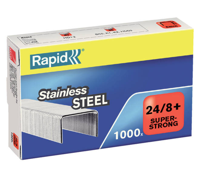 Nieten Rapid 24/8 RVS superstrong 1000 stuks