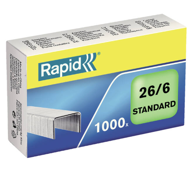 Nieten Rapid 26/6 gegalvaniseerd standaard 1000 stuks