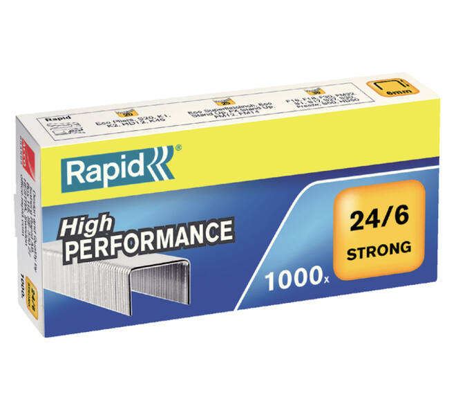Nieten Rapid 24/6 gegalvaniseerd strong 1000 stuks