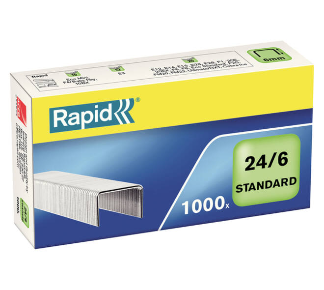 Nieten Rapid 24/6 gegalvaniseerd standaard 1000 stuks