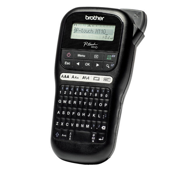 Labelprinter Brother P-touch TZe PT-H110 draagbaar qwerty 12mm zwart