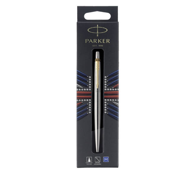 Balpen Parker Jotter stainless steel GT medium blister à 1 stuk