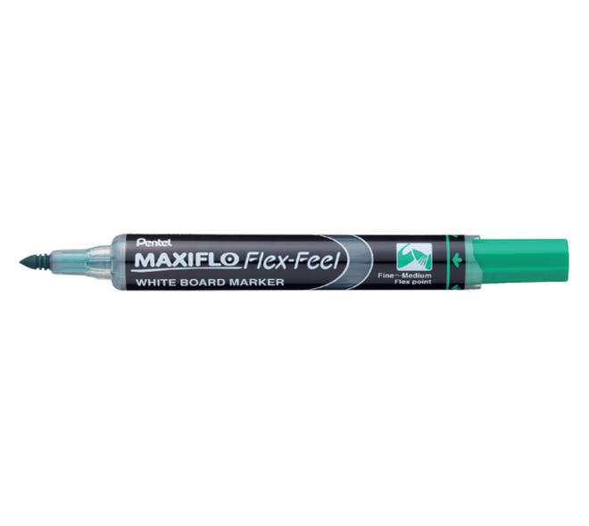 Whiteboardmarker Pentel MWL5SBF Maxiflo rond 1.5-4.5mm groen