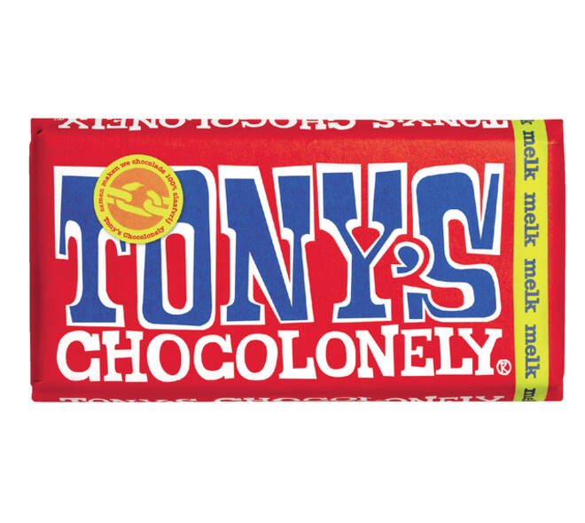 Chocolade Tony's Chocolonely melk reep 180gr