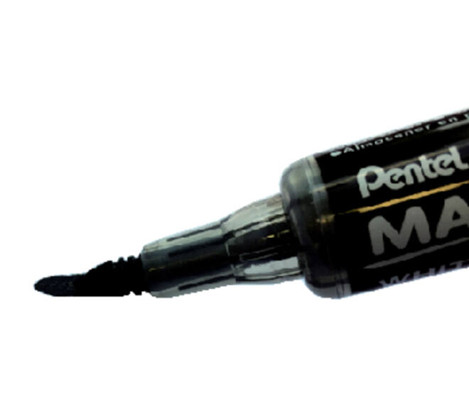 Whiteboardmarker Pentel MWL5SBF Maxiflo rond 1.5-4.5mm zwart