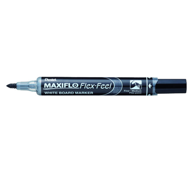 Whiteboardmarker Pentel MWL5SBF Maxiflo rond 1.5-4.5mm zwart