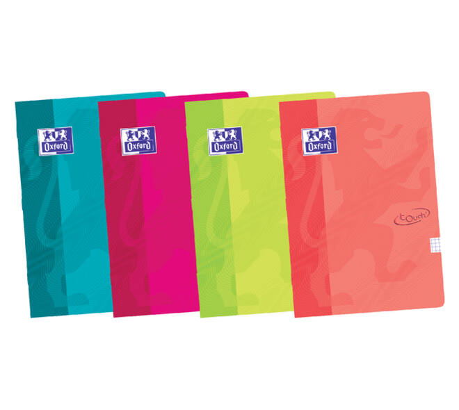 Schrift Oxford School Touch A4 ruit 10x10mm 72 pagina's 80gr assorti