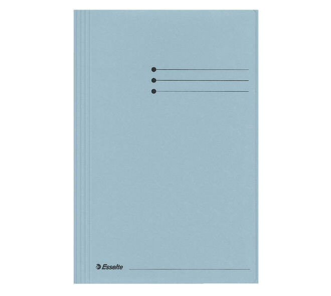 Dossiermap Esselte folio 3 kleppen manilla 275gr blauw