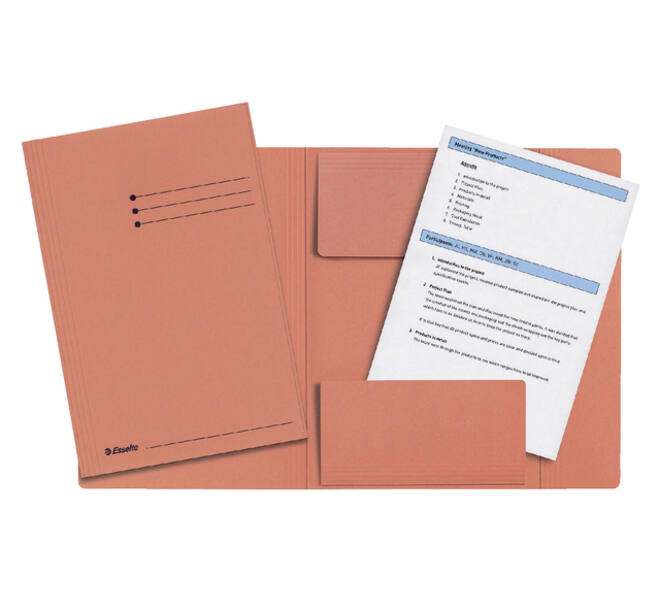 Dossiermap Esselte folio 3 kleppen manilla 275gr oranje