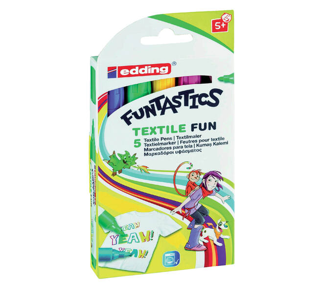 Viltstift edding 17 textiel fun rond 2-3mm set à 5 stuks