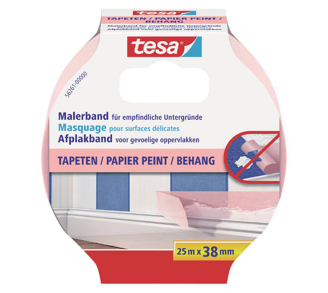 Afplaktape tesa®  Professional sensitive 25mx38mm roze