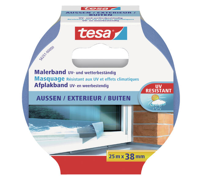 Afplaktape tesa®  Professional outdoor 25mx38mm blauw