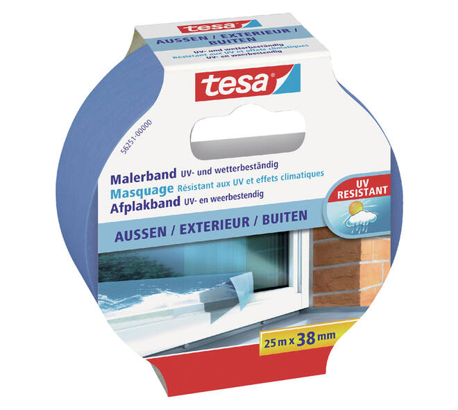 Afplaktape tesa®  Professional outdoor 25mx38mm blauw