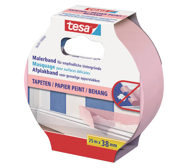 Afplaktape tesa®  Professional sensitive 25mx38mm roze
