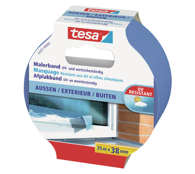 Afplaktape tesa®  Professional outdoor 25mx38mm blauw