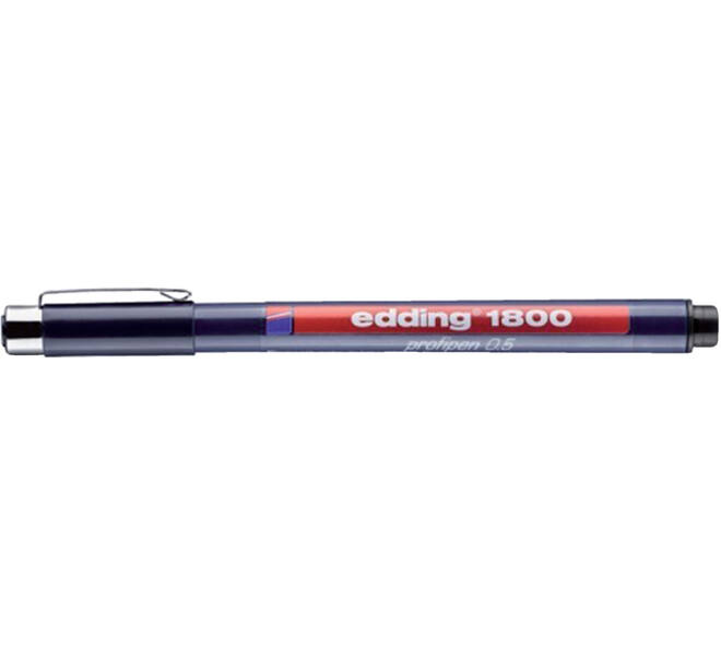Fineliner edding 1800 0.25mm - 0.35mm - 0.5mm zwart set à 3 stuks