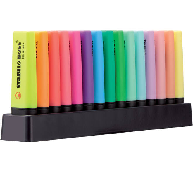 Markeerstift STABILO BOSS Original 70/15 assorti deskset à 15 stuks