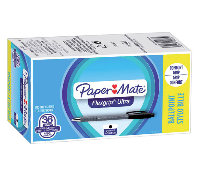 Balpen Paper Mate Flexgrip Ultra medium zwart valuepack 30+6 gratis