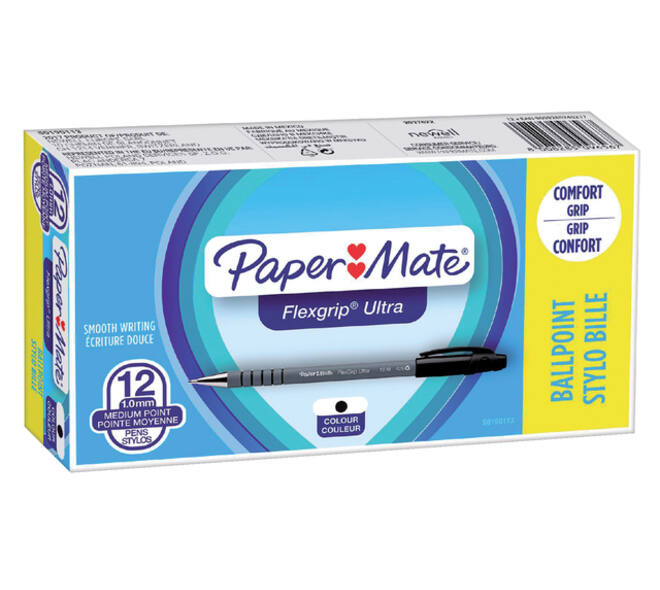 Balpen Paper Mate Flexgrip Ultra stick medium zwart