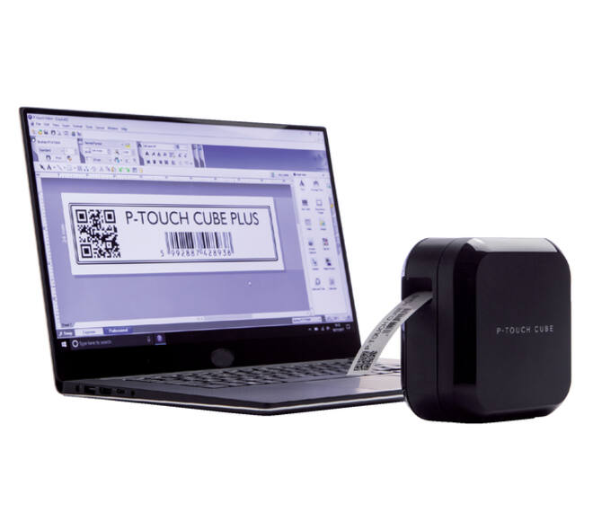 Labelprinter Brother P-touch Cube Plus TZe PT-P710BT desktop 24mm zwart