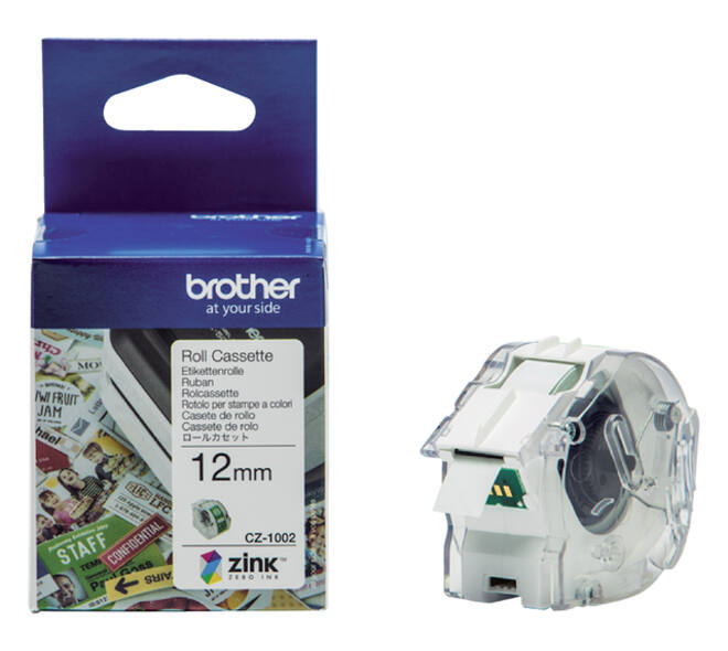 Etiket Brother CZ-1002 multifunctioneel 12mm 1 rol á 5m wit